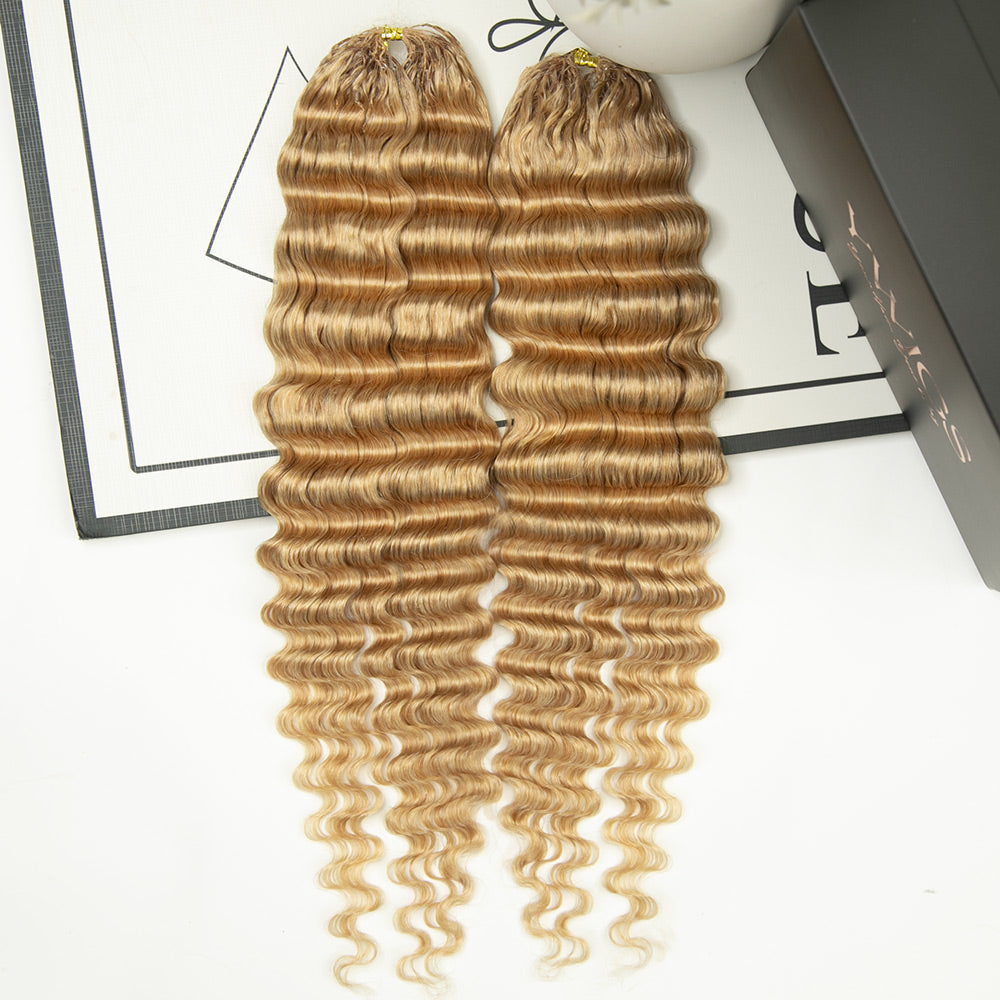 #27 Honey Blonde Deep Wave Human Crochet Hair