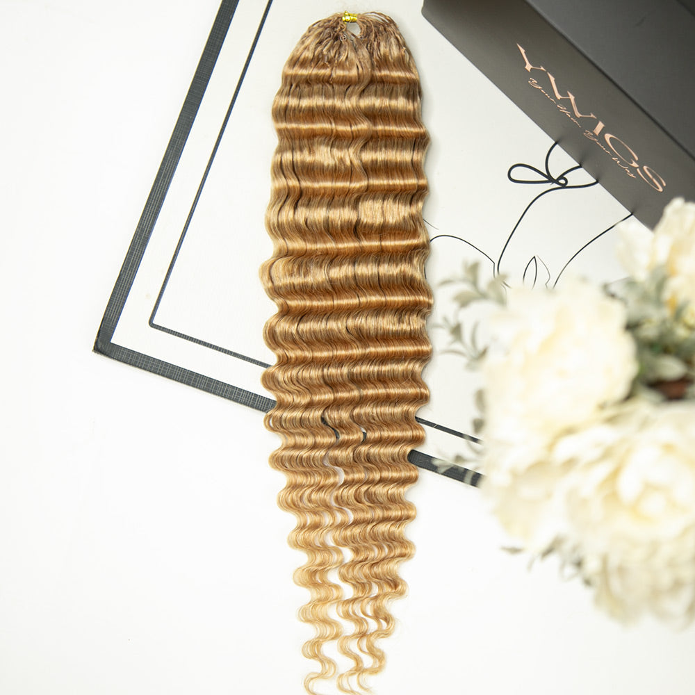 #27 Honey Blonde Deep Wave Human Crochet Hair