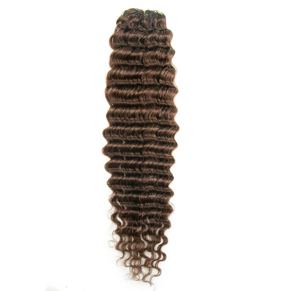 #4 Medium Brown Deep Wave Human Crochet Hair