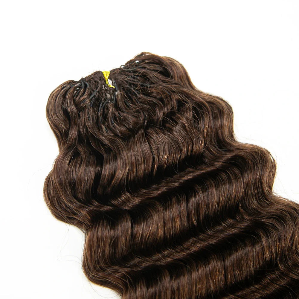 #4 Medium Brown Deep Wave Human Crochet Hair