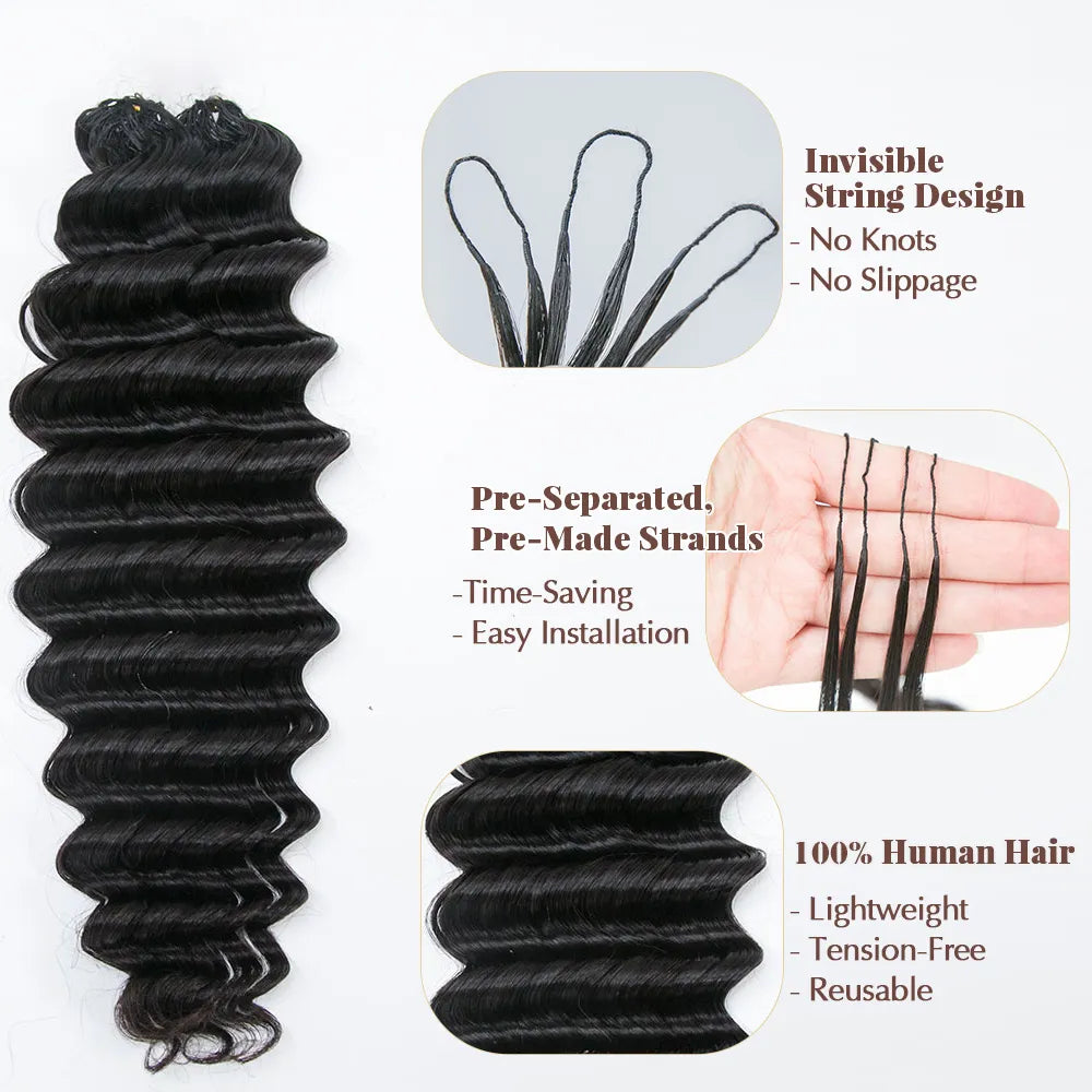 Human Crochet Hair Deep Wave