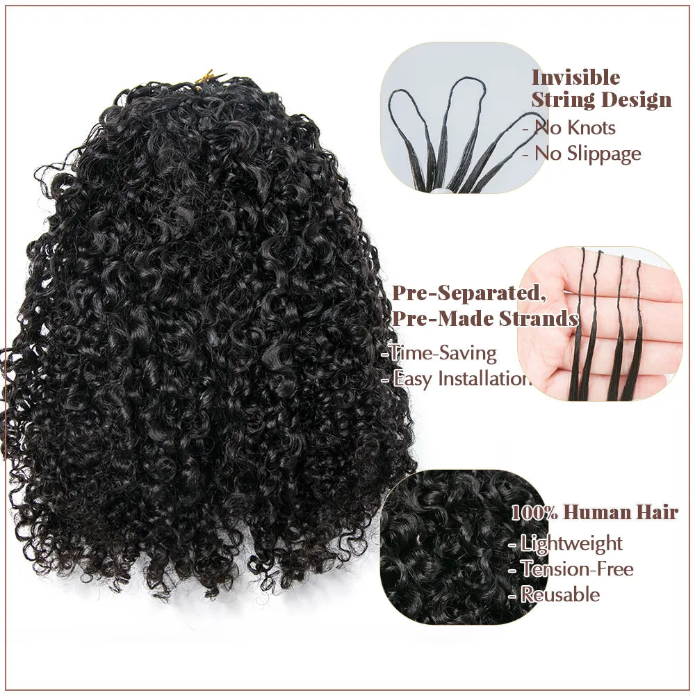 Multi-Textured Kinky Curly Crochet Hair Extensions Human Hair