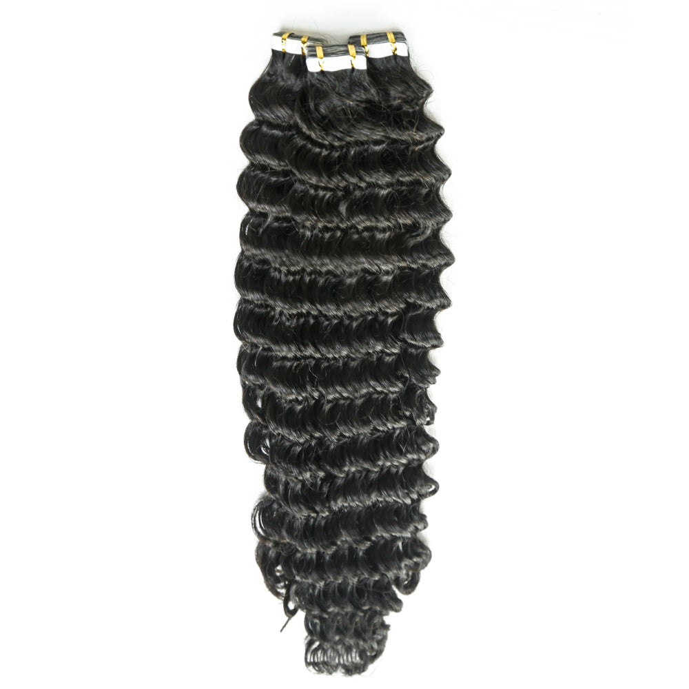 Top Premium Deep Wave PU Tape In Hair Extensions