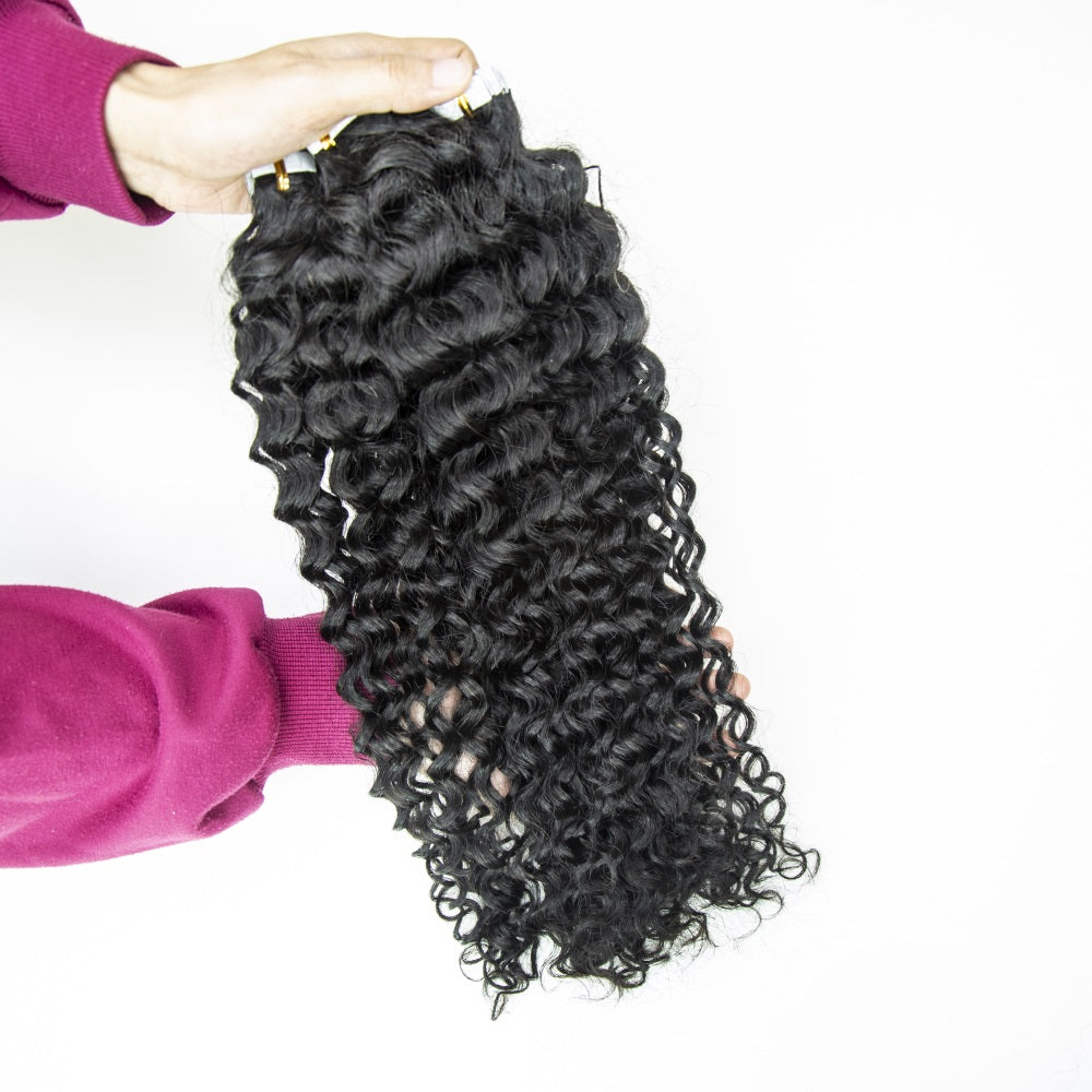Top Premium Jerry Curl PU Tape In Hair Extensions