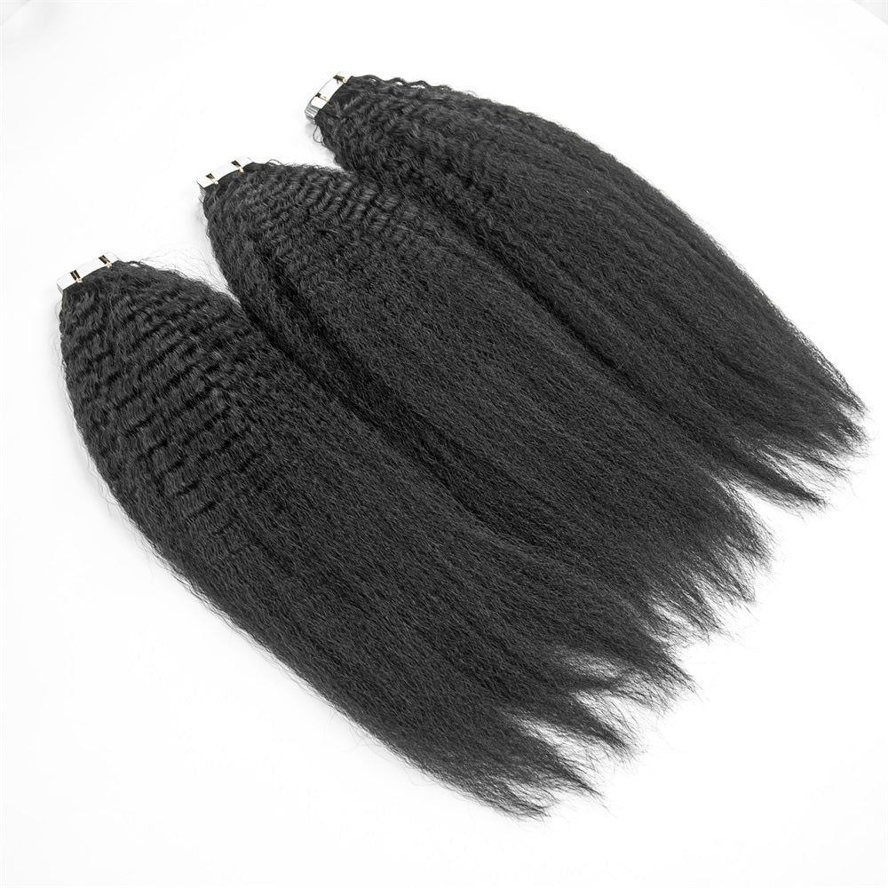 Top Premium Kinky Straight PU Tape In Hair Extensions