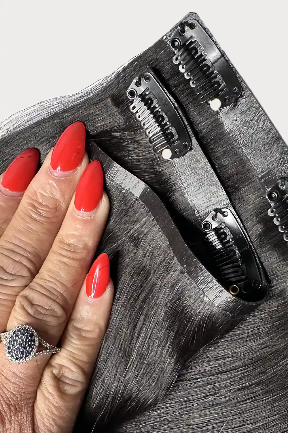 Seamless Clip in Hair Extensions 100g Silicone Weft Kinky Straight