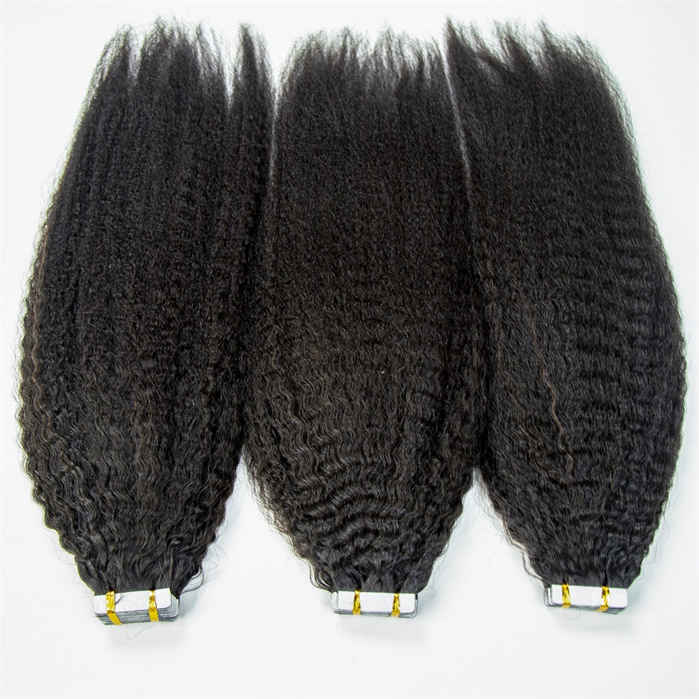 Top Premium Kinky Straight PU Tape In Hair Extensions