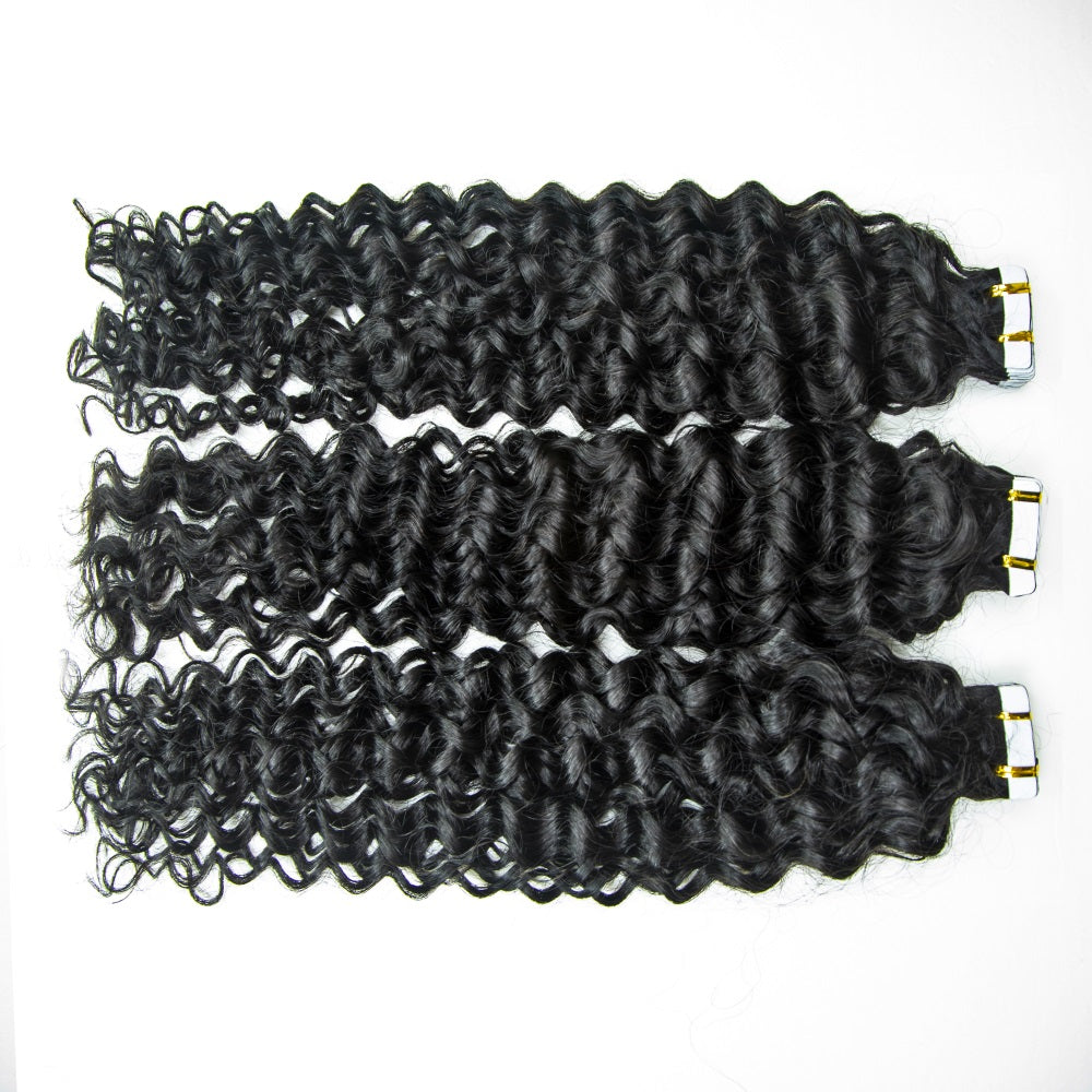 Top Premium Jerry Curl PU Tape In Hair Extensions