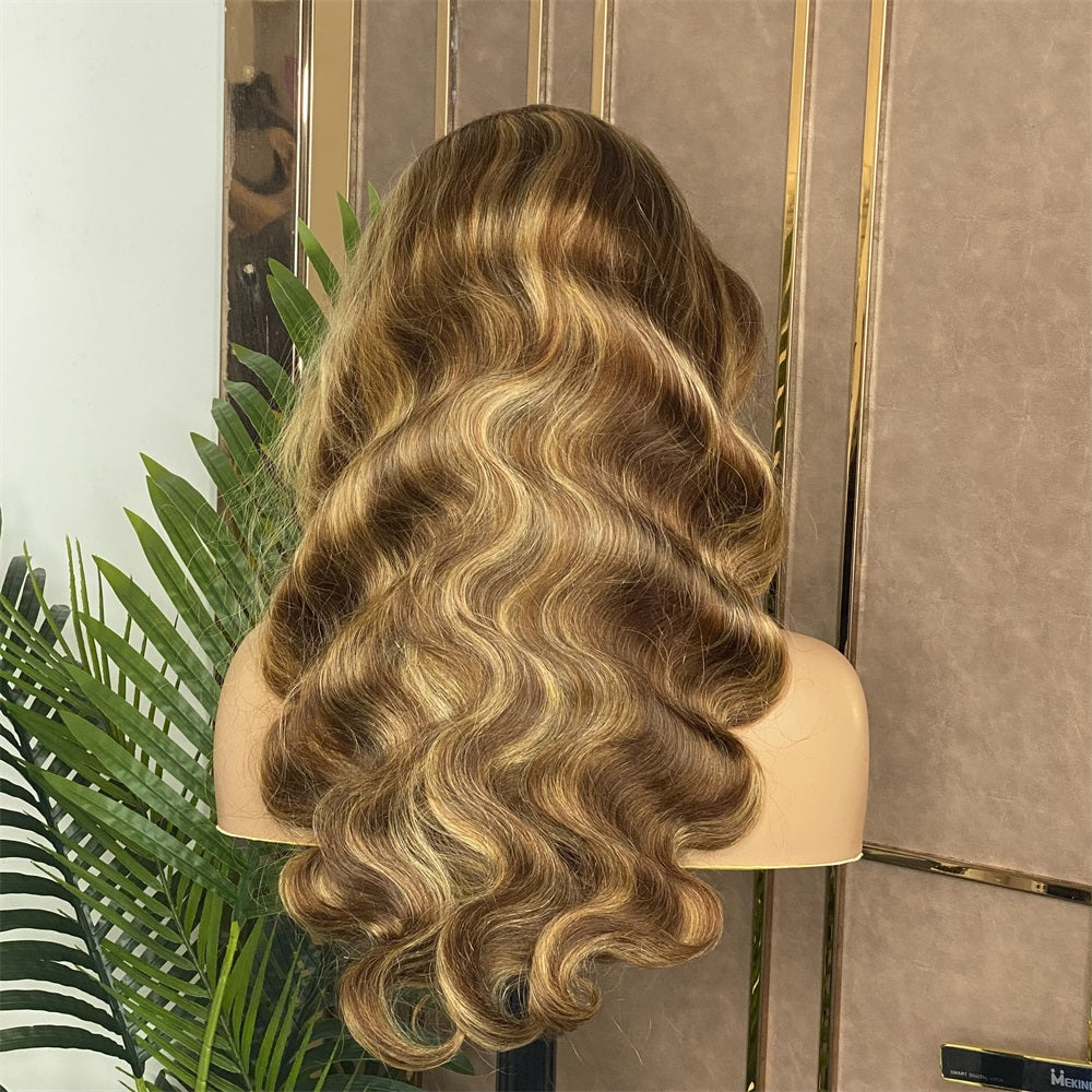 4-27 Highlight Color Lace Frontal Wig Straight/Body/Deep/Water