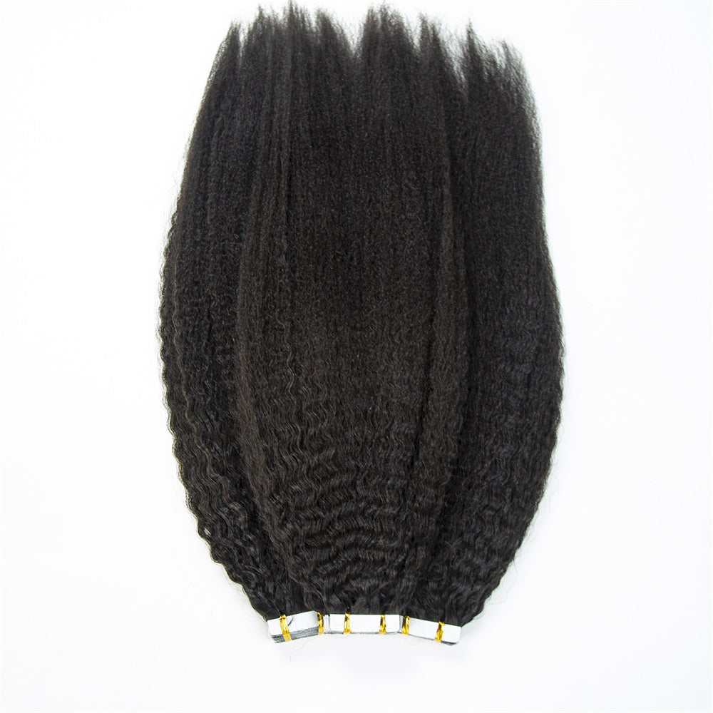 Top Premium Kinky Straight PU Tape In Hair Extensions