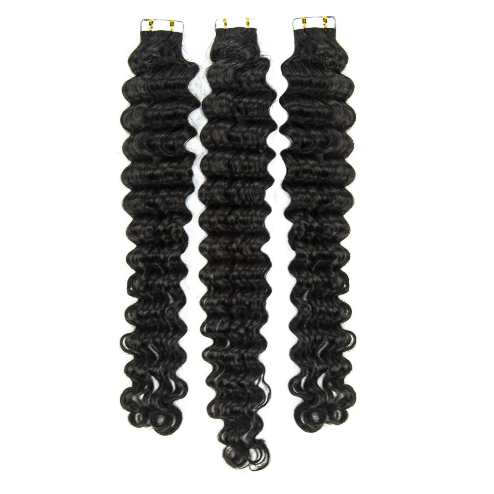 Top Premium Deep Wave PU Tape In Hair Extensions