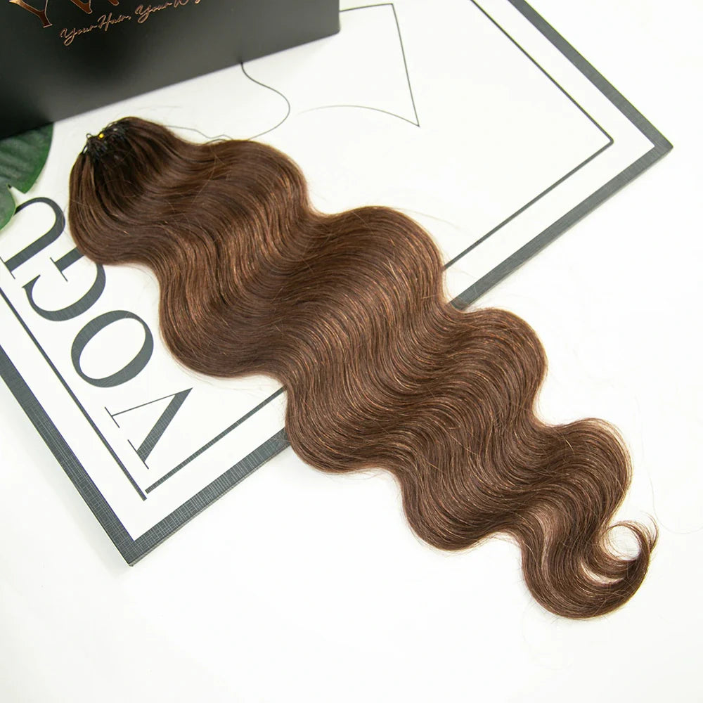 #4 Medium Brown Body Wave Human Crochet Hair