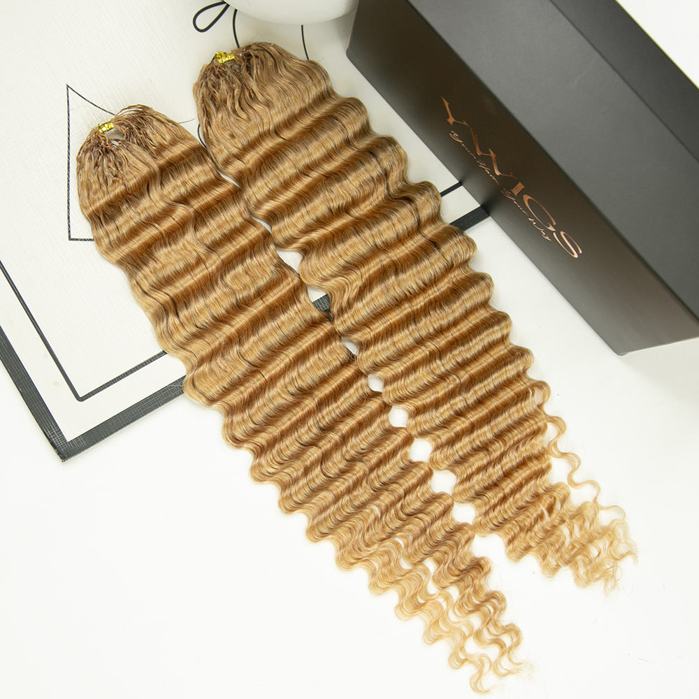 #27 Honey Blonde Deep Wave Human Crochet Hair