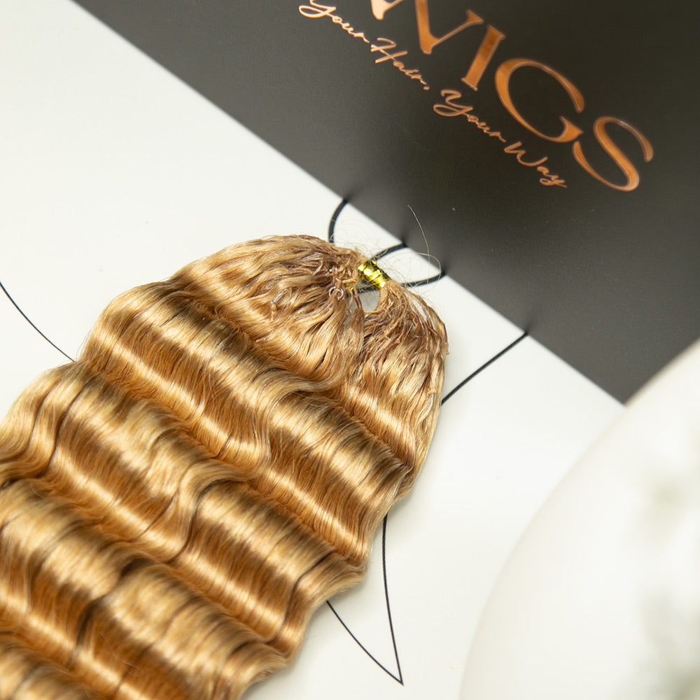 #27 Honey Blonde Deep Wave Human Crochet Hair