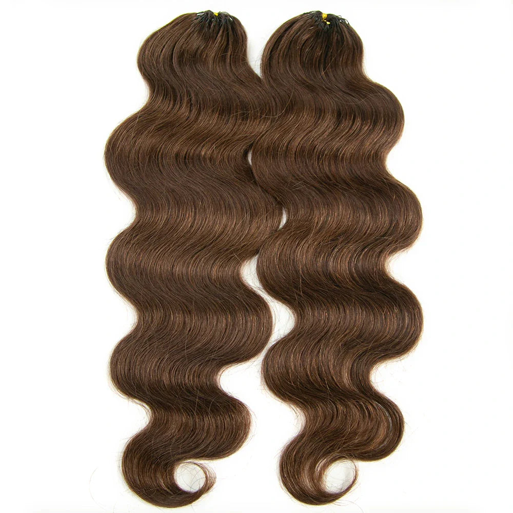 #4 Medium Brown Body Wave Human Crochet Hair