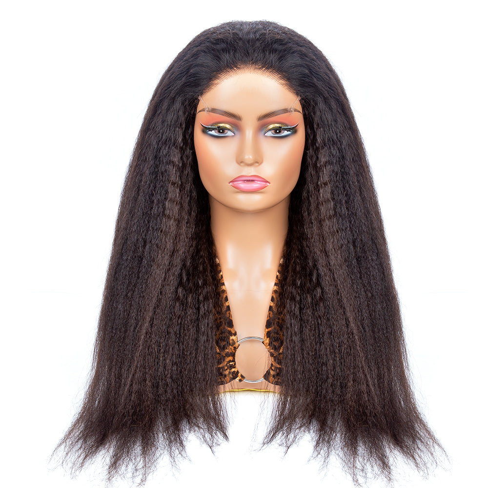 Glueless Lace Kinky Straight 6X6 HD Lace Closure Wig 200% Density