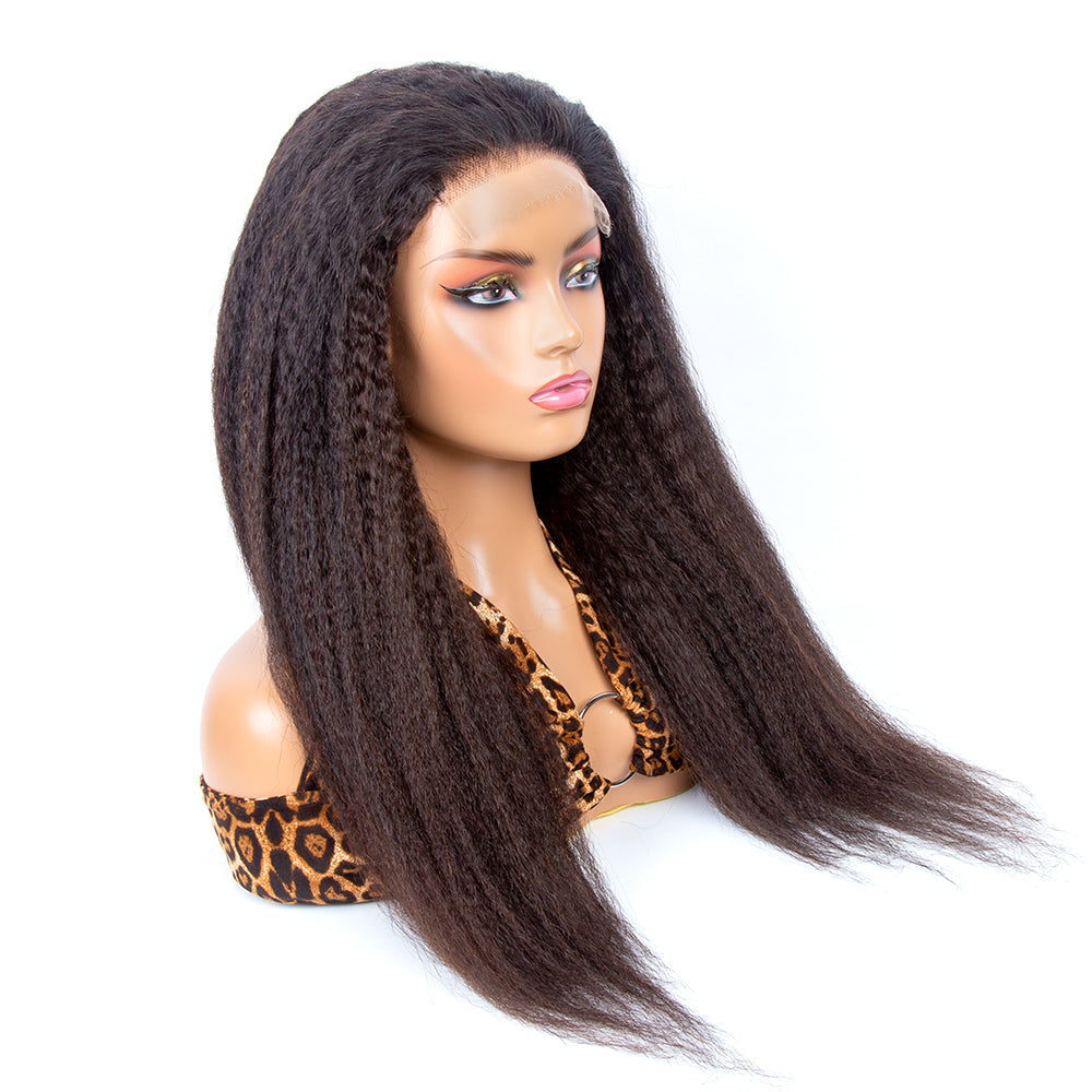 Glueless Lace Kinky Straight 6X6 HD Lace Closure Wig 200% Density