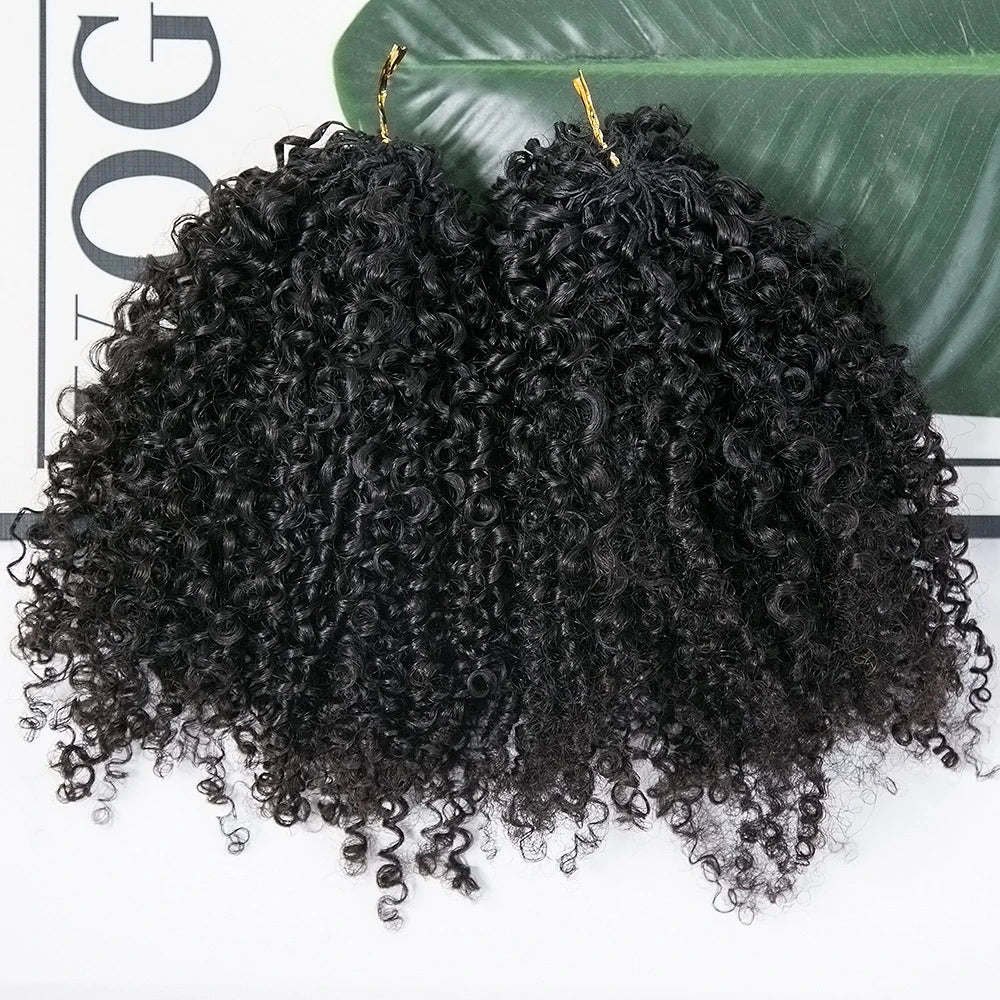 Multi-Textured Kinky Curly Crochet Hair Extensions Human Hair