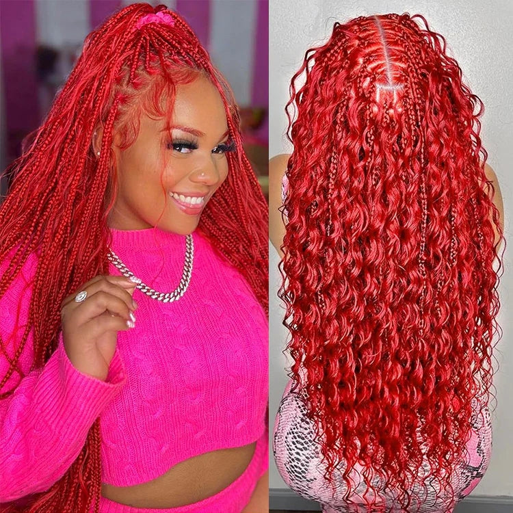 Red Hair Deep Wave Bulk Hair For Boho Styles Braiding
