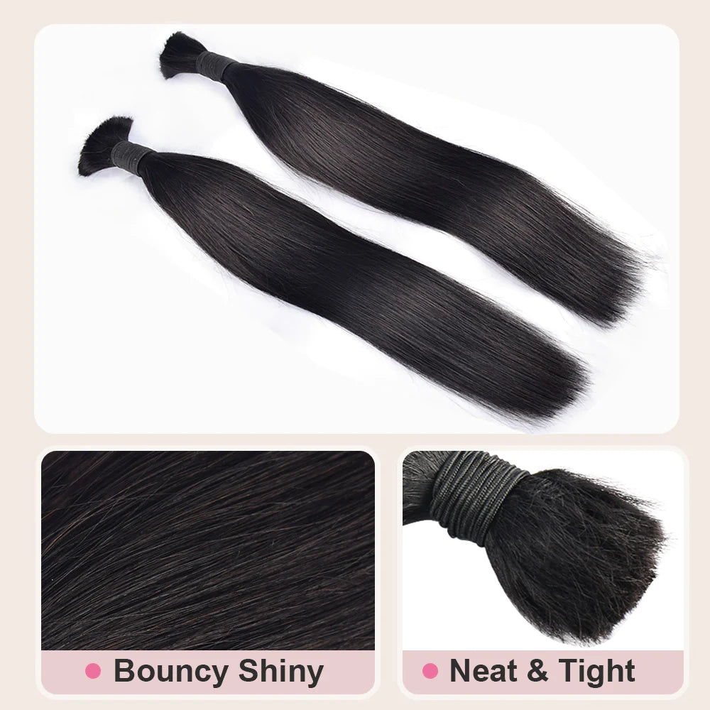 12A Mink Hair Straight Hair Bulk Hair For Braiding