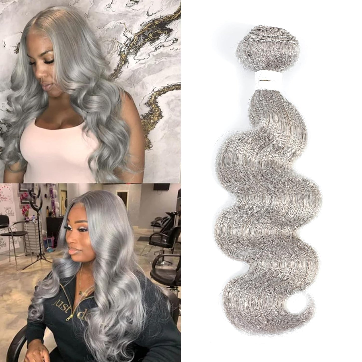 Grey Platinum 3PCS Body Wave Human Hair Bundles